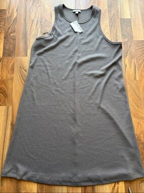 Nine West Women Size XXL Gray Ribbed Tank dress NWT